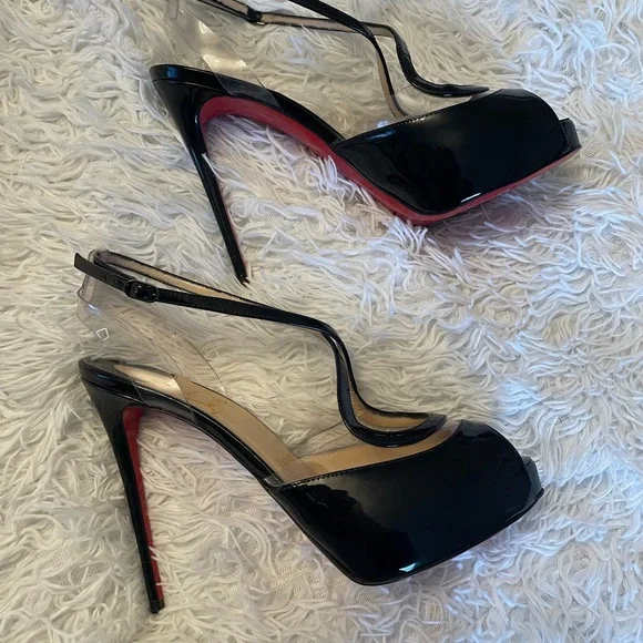 *PRICE DROP* Christian Louboutin Patent 120mm Platform Peep Toe Pump - Picture 4 of 5